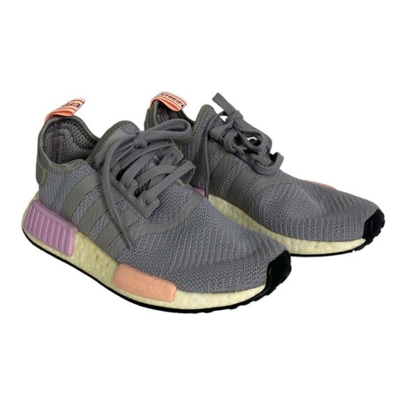 Adidas NMD R1 Running Shoes Grey Size 5.5 Sneakers Reflective Foam Cushioned NEW - Picture 3 of 11
